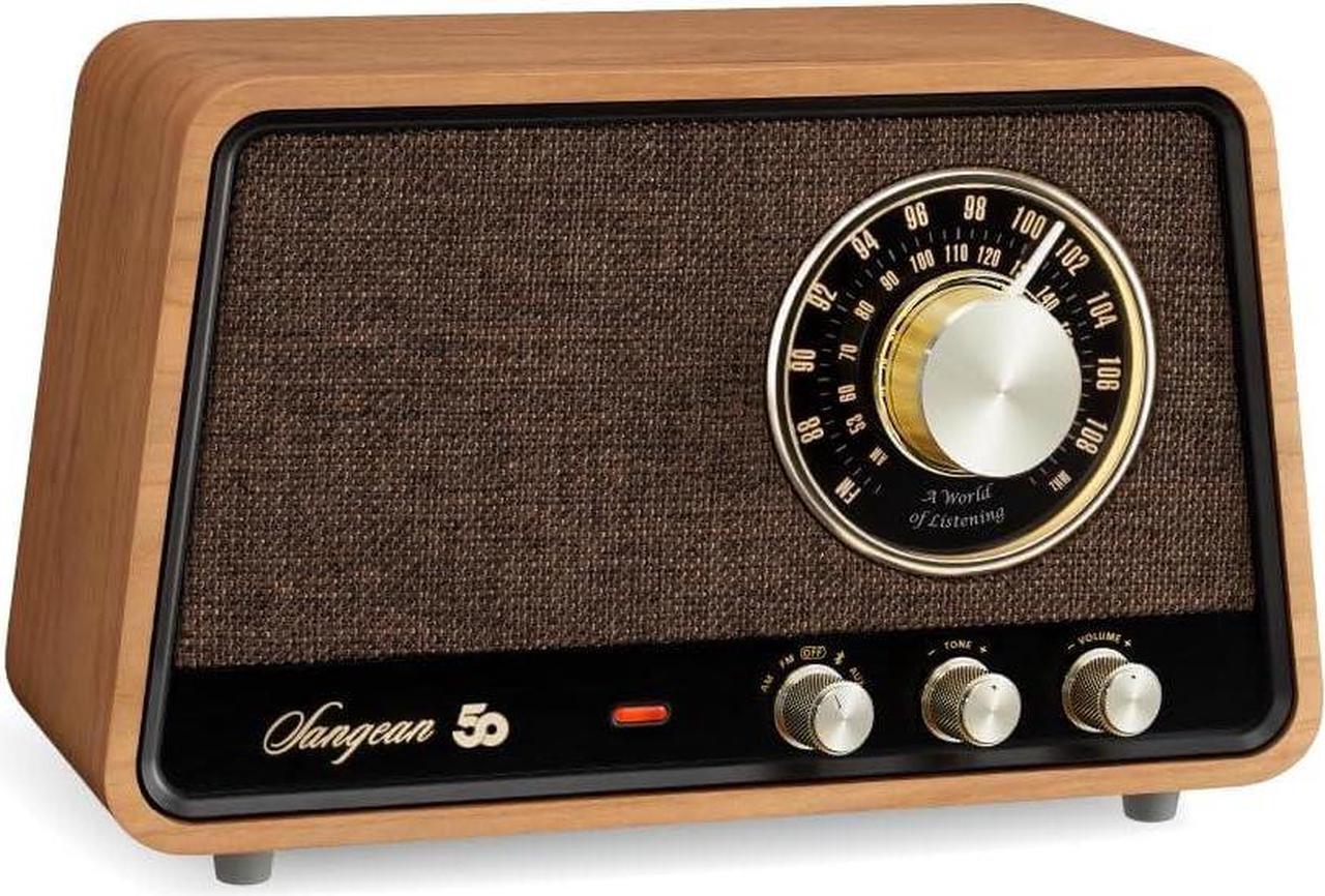Alt view image 3 of 8 - Sangean WR-55 AM/FM Bluetooth Aux Premium Wooden Cabinet