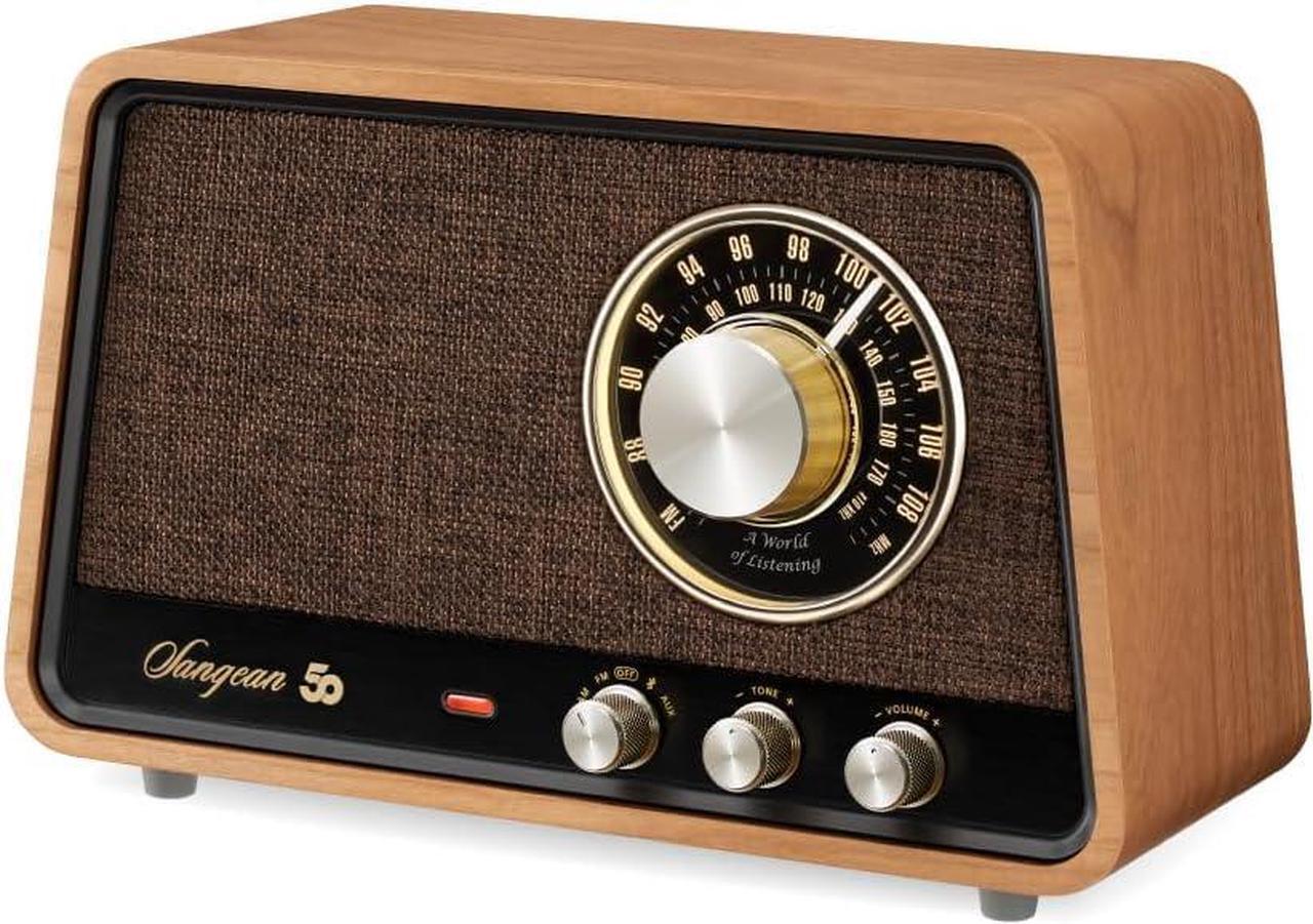 Alt view image 2 of 8 - Sangean WR-55 AM/FM Bluetooth Aux Premium Wooden Cabinet