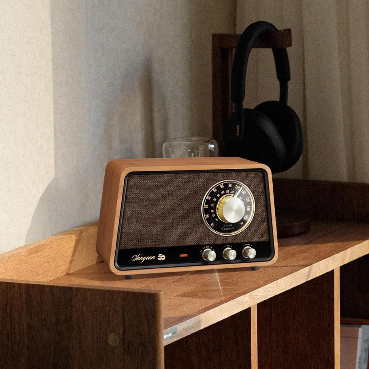Alt view image 6 of 8 - Sangean WR-55 AM/FM Bluetooth Aux Premium Wooden Cabinet