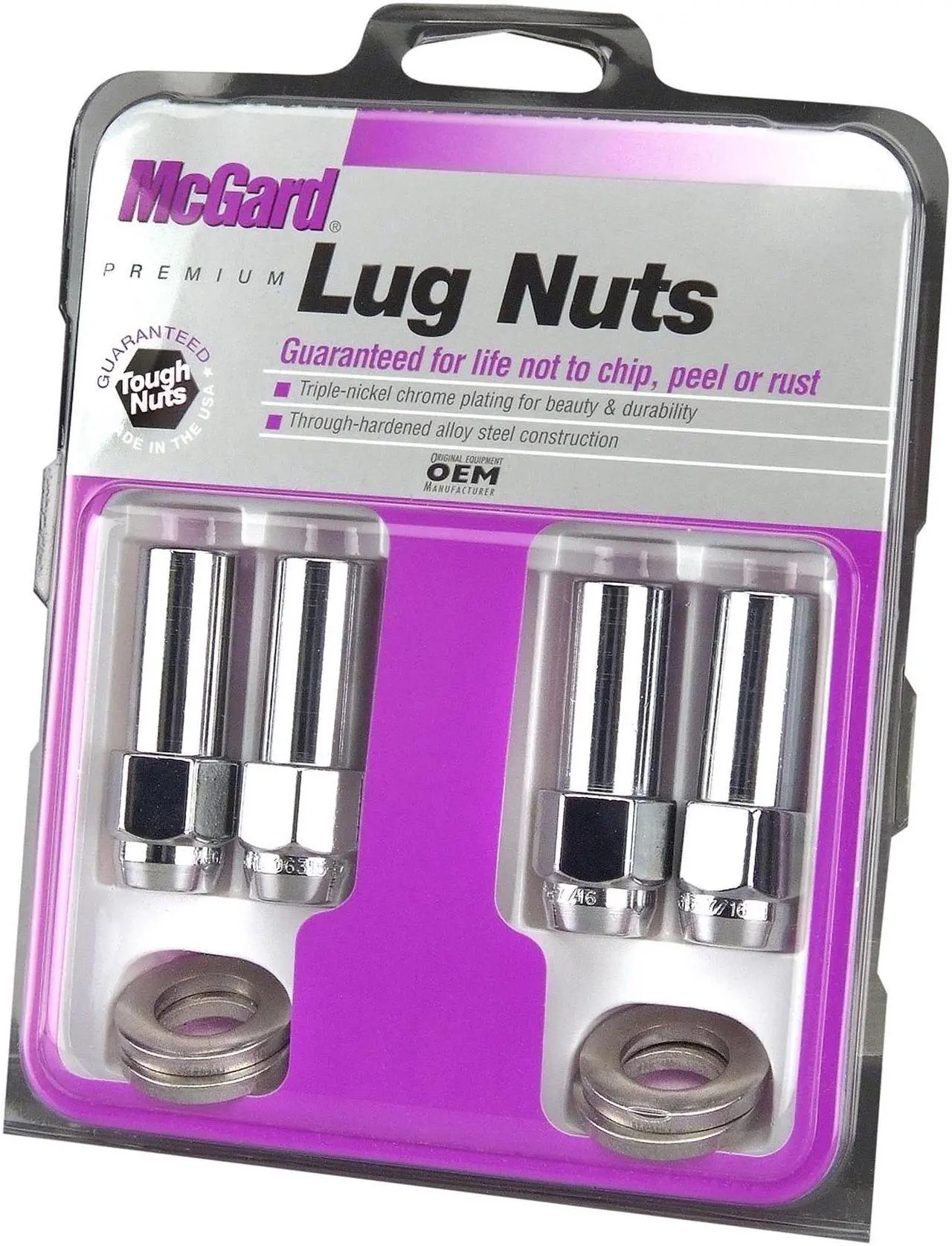 Main image of McGard 63016 Chrome Extra Long 1.365" Shank Style Lug Nut Set (M12 x 1.5)