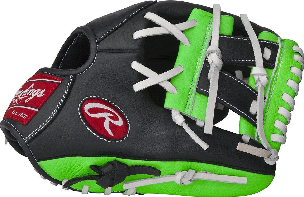 Alt view image 6 of 7 - Rawlings RCS112PTG 11.25" Neon Green Pro Taper Series Youth Baseball Glove New!