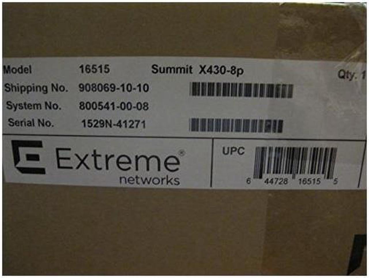 Alt view image 4 of 10 - Extreme Networks Summit X430-8p Ethernet Switch