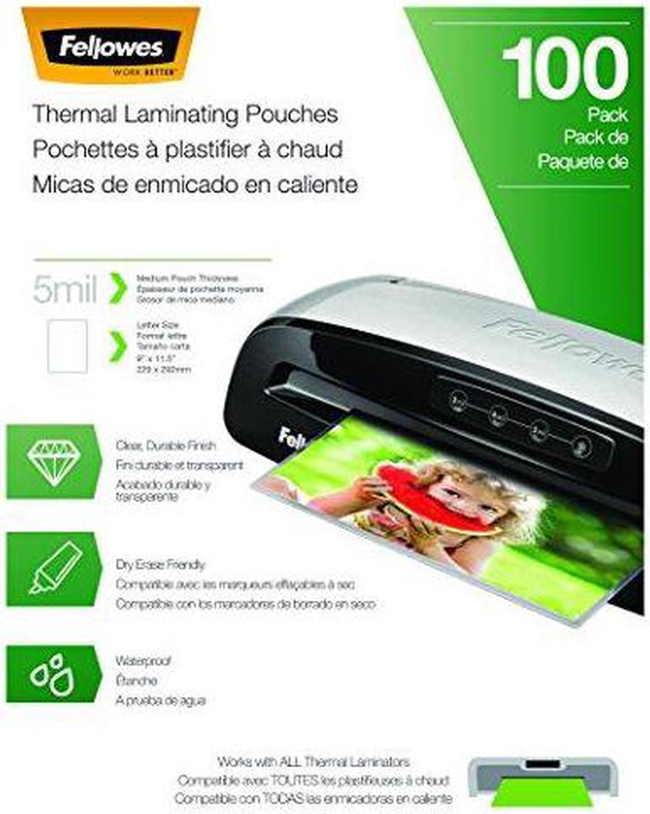 Alt view image 5 of 20 - Fellowes Laminating Pouches Letter Size Hot Pouch 9 x 11.5 5 mil 100 pack 5743501