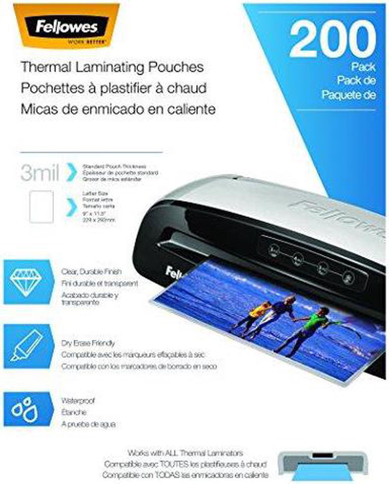Alt view image 5 of 20 - Fellowes Laminating Pouches Letter Size Hot Pouch 9 x 11.5 3 mil 200 pack 5743401