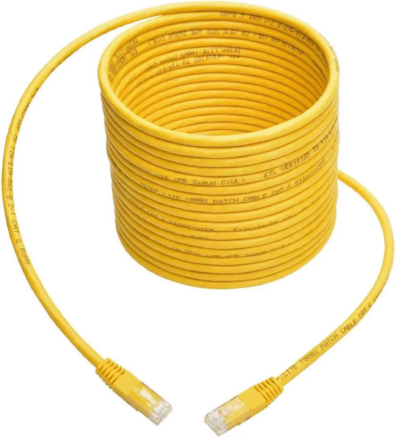 Alt view image 3 of 15 - Tripp Lite Premium N200-020-YW RJ-45 Patch Network Cable