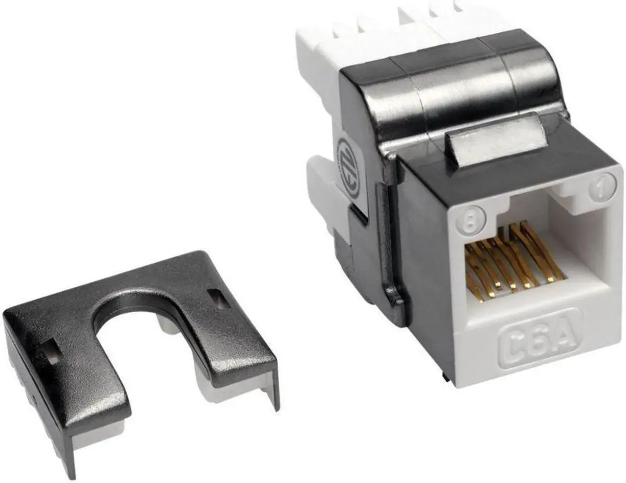 Main image of Tripp Lite Cat6a 110-Style Punchdown RJ45 Keystone Jack, White, TAA