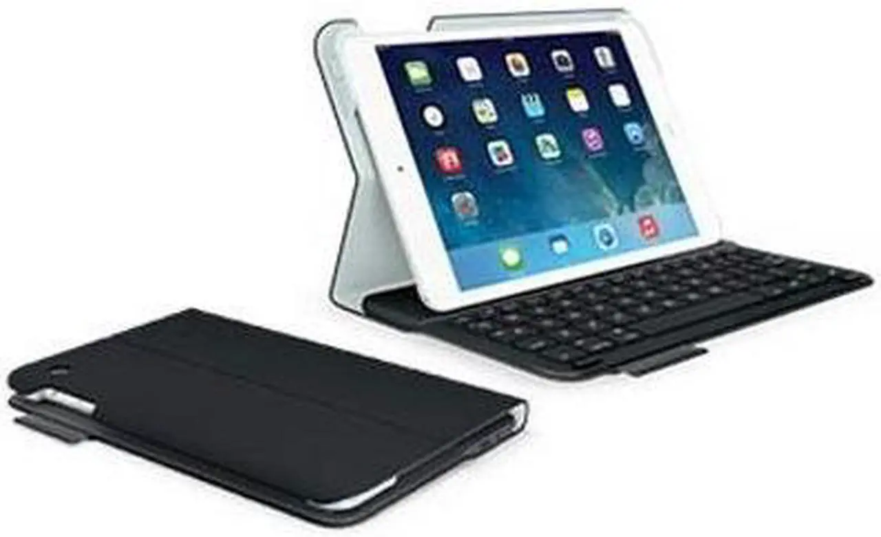 Alt view image 9 of 14 - Logitech 920-005893 Logitech Ultrathin Keyboard Folio (PU Leather) for iPad mini Carbon Black