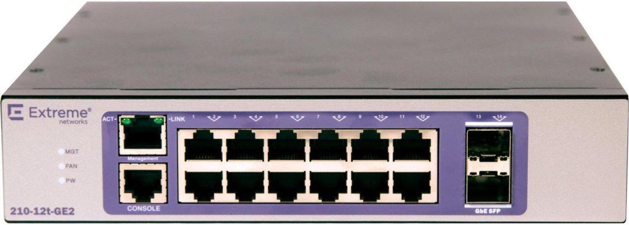 Alt view image 5 of 13 - Extreme Networks - 16566 - Extreme Networks 210-12t-GE2 Ethernet Switch - 12 Ports - Manageable - 3 Layer Supported -