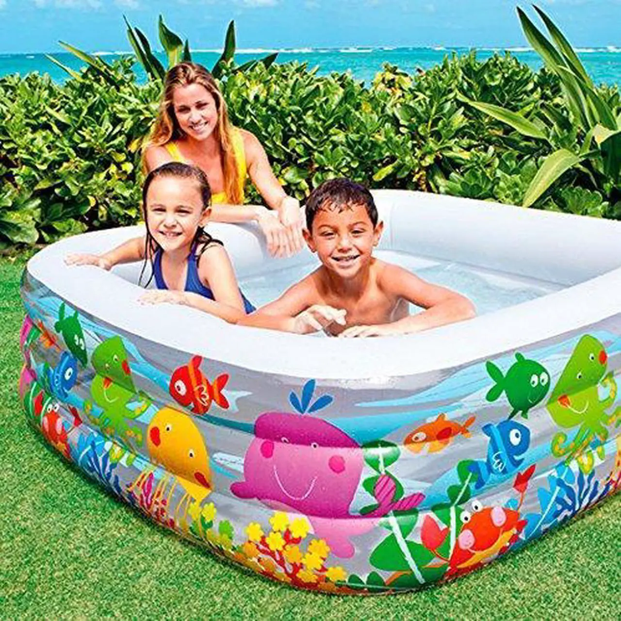 Alt view image 11 of 12 - Intex 57471EP Clearview Aquarium Clear Inflatable Swimming Pool