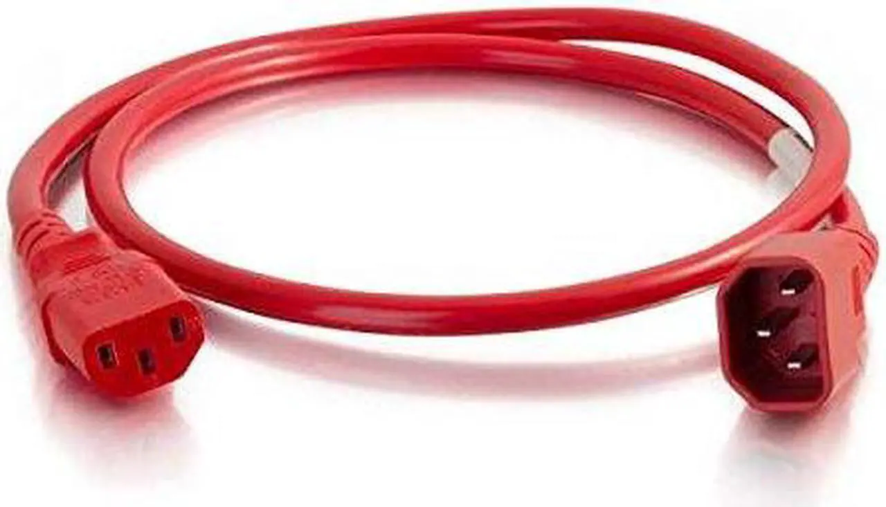 Alt view image 4 of 8 - C2G 17487 18 AWG Power Cord - C14 to C13, Red (3 Feet, 0.91 Meters)