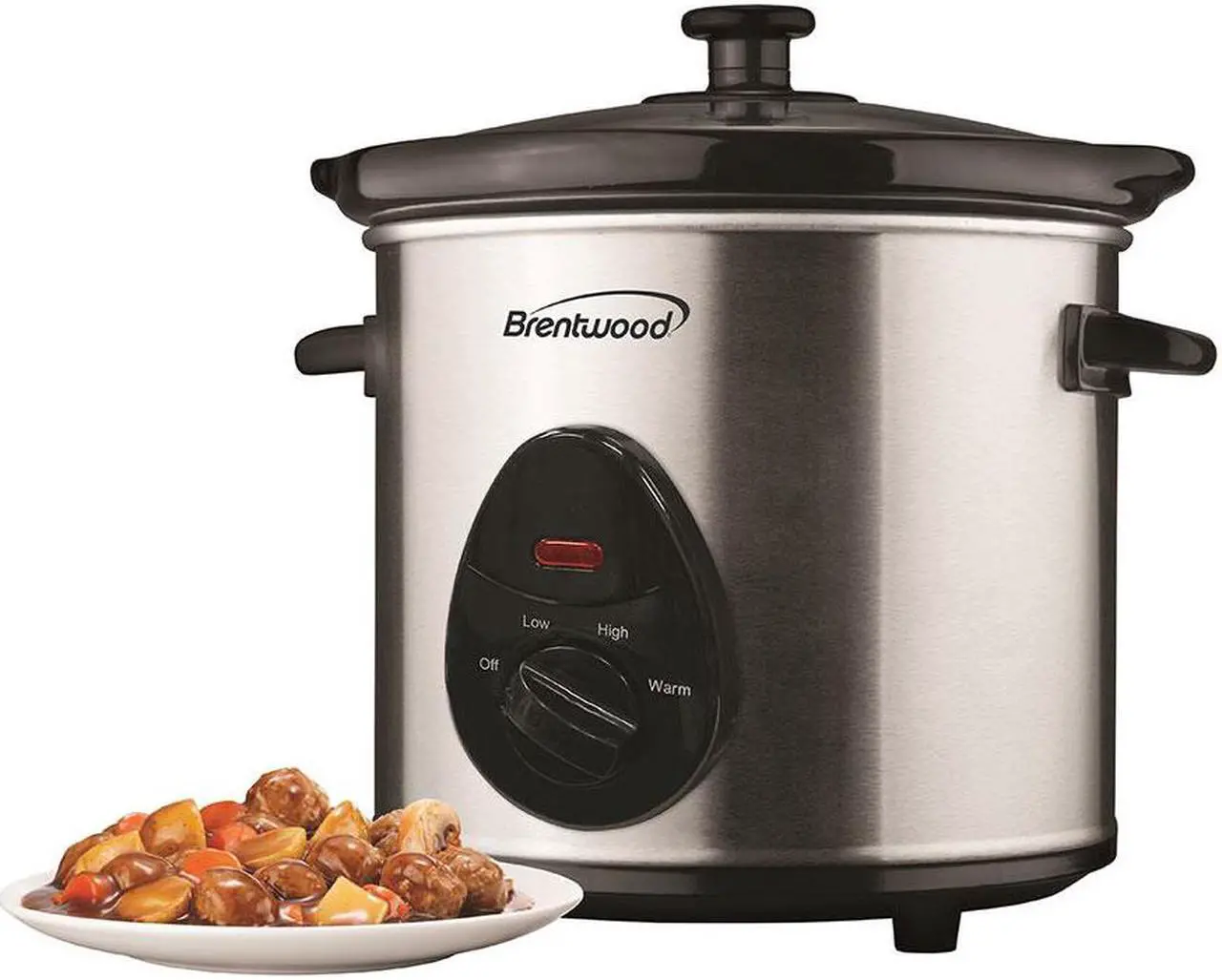 Alt view image 6 of 18 - Brentwood SC-130S 3-Quart Slow Cooker (Stainless Steel Body)