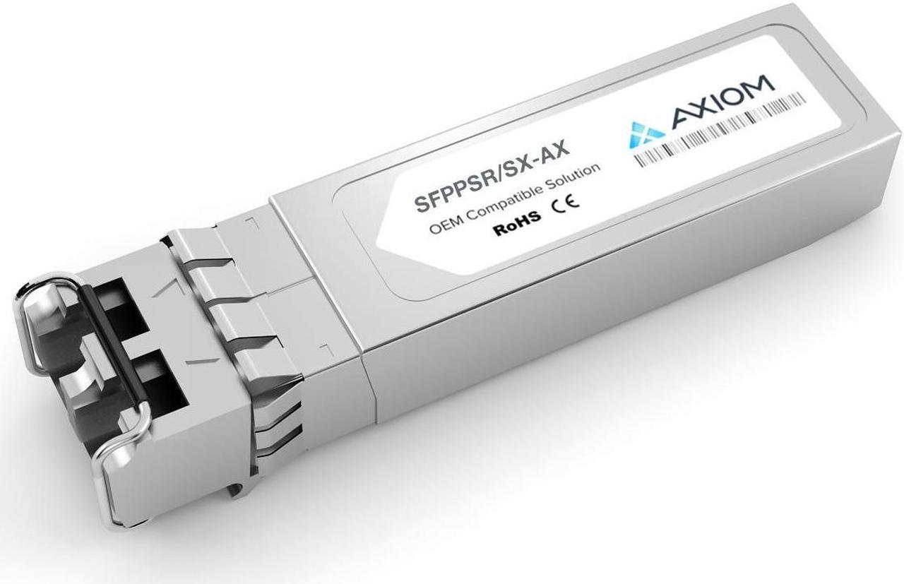 Axiom SFP+ Transceiver Modules are certified 100% compliant in all OEM applications. They are pre-configured with an application specific code to meet the requirement set forth by the router and switch OEMs. Axiom compatible transceivers pe