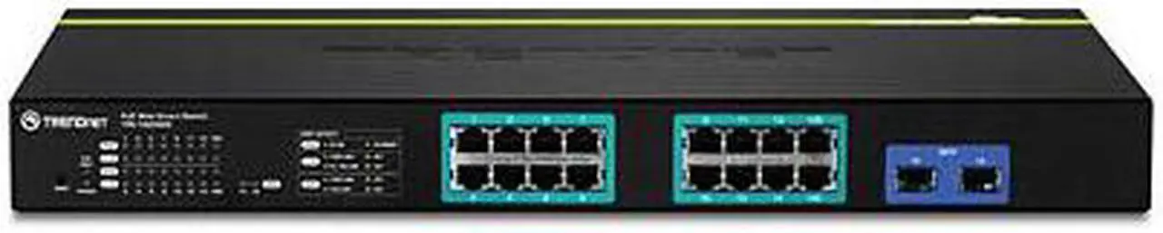 Main image of TRENDnet 20-Port Gigabit PoE+ Web Smart PoE+ Switch, 16 x Gigabit PoE+ Ports, 4 x Shared Gigabit Ports, Up To 30W Per Port, 185W Total Power Budget, Rack Mountable, Black, TPE-1620WS