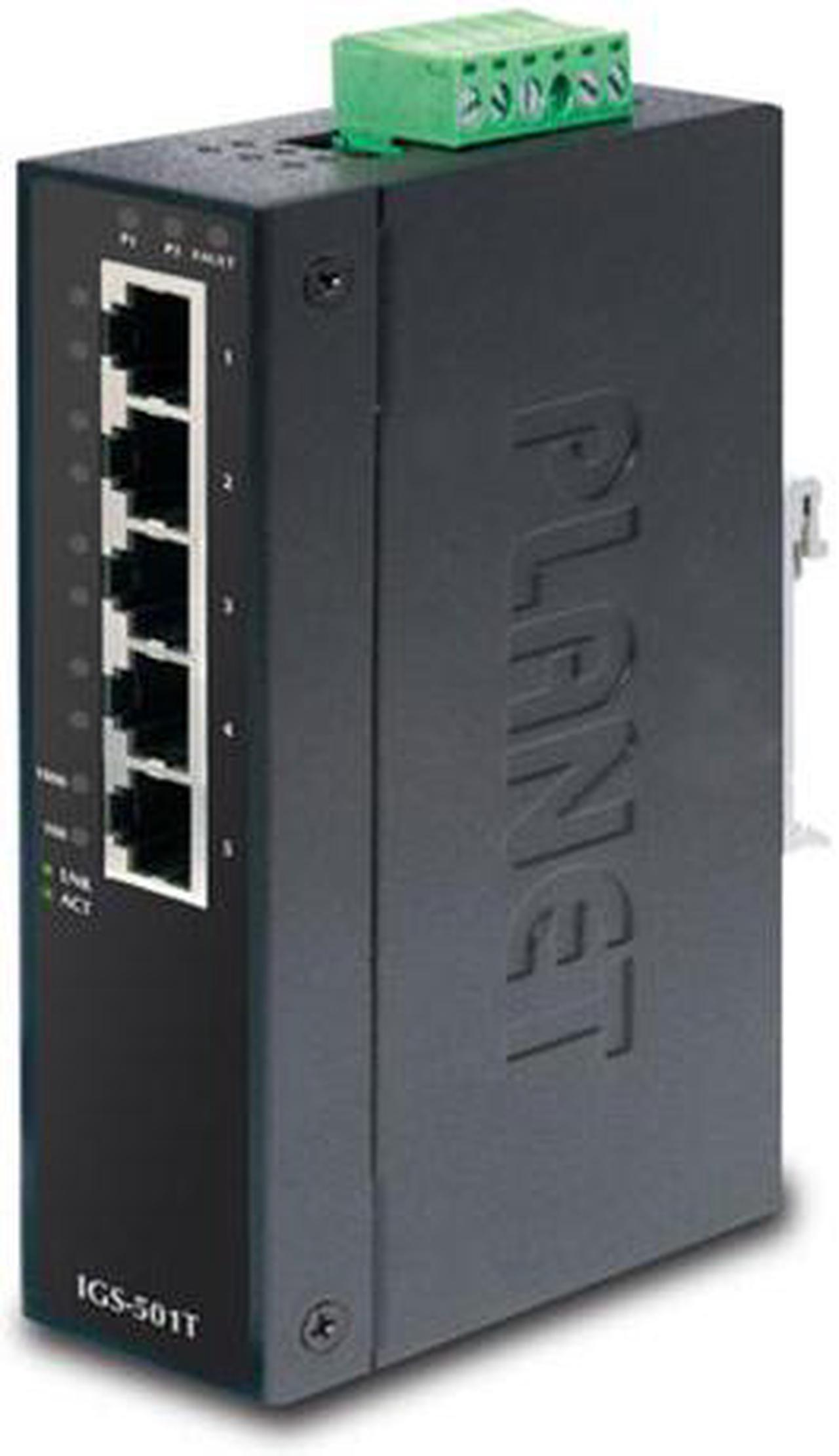 Planet ISW-501T 5-Port 10/100Mbps Industrial Fast Ethernet Switch, -40~75 Degree C