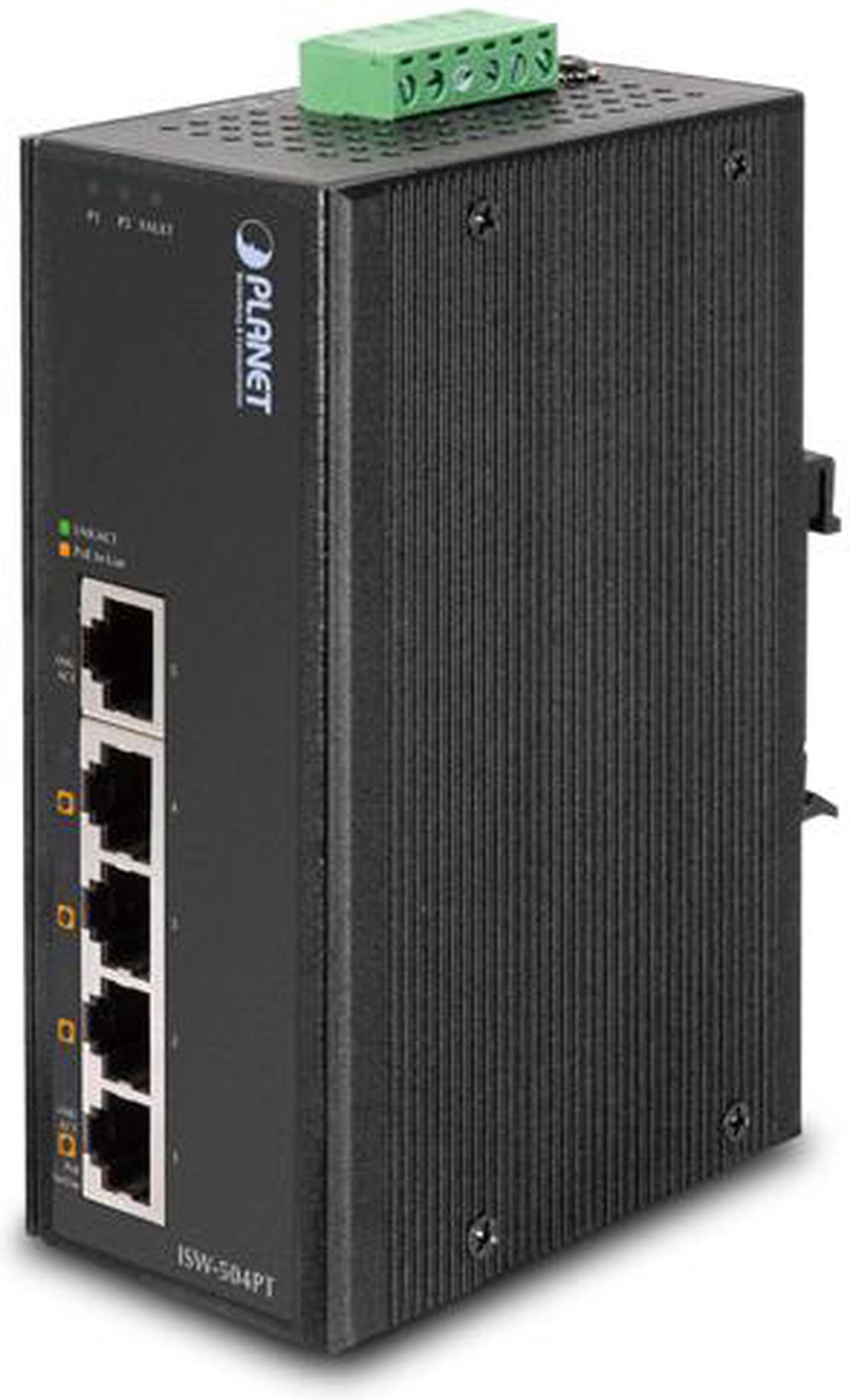 Main image of Planet ISW-504PT 5-Port 10/100 Mbps with 4-Port PoE Industrial Ethernet Switch - Wide Temperature