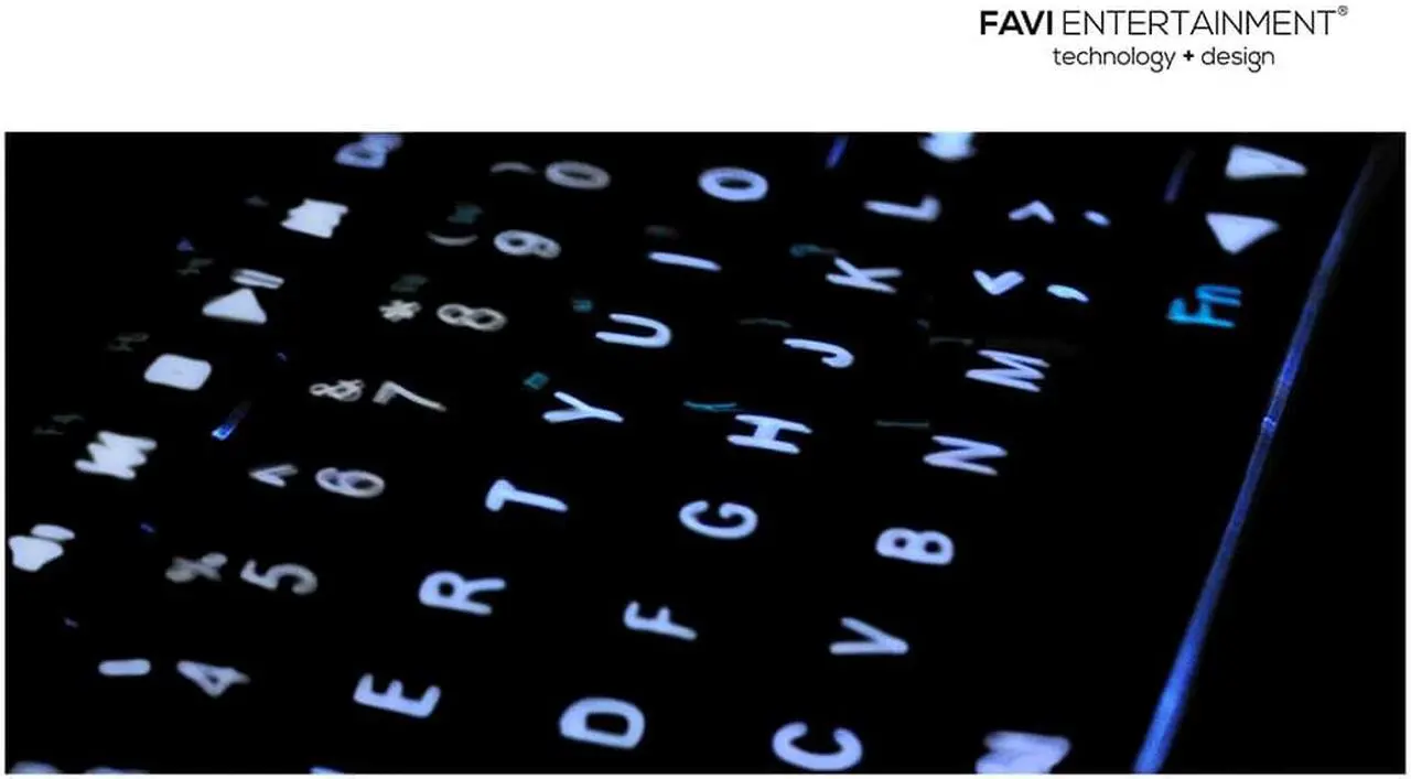Alt view image 4 of 9 - FAVI FE02BT-BL Bluetooth Backlit Mini Keyboard with Laser Pointer