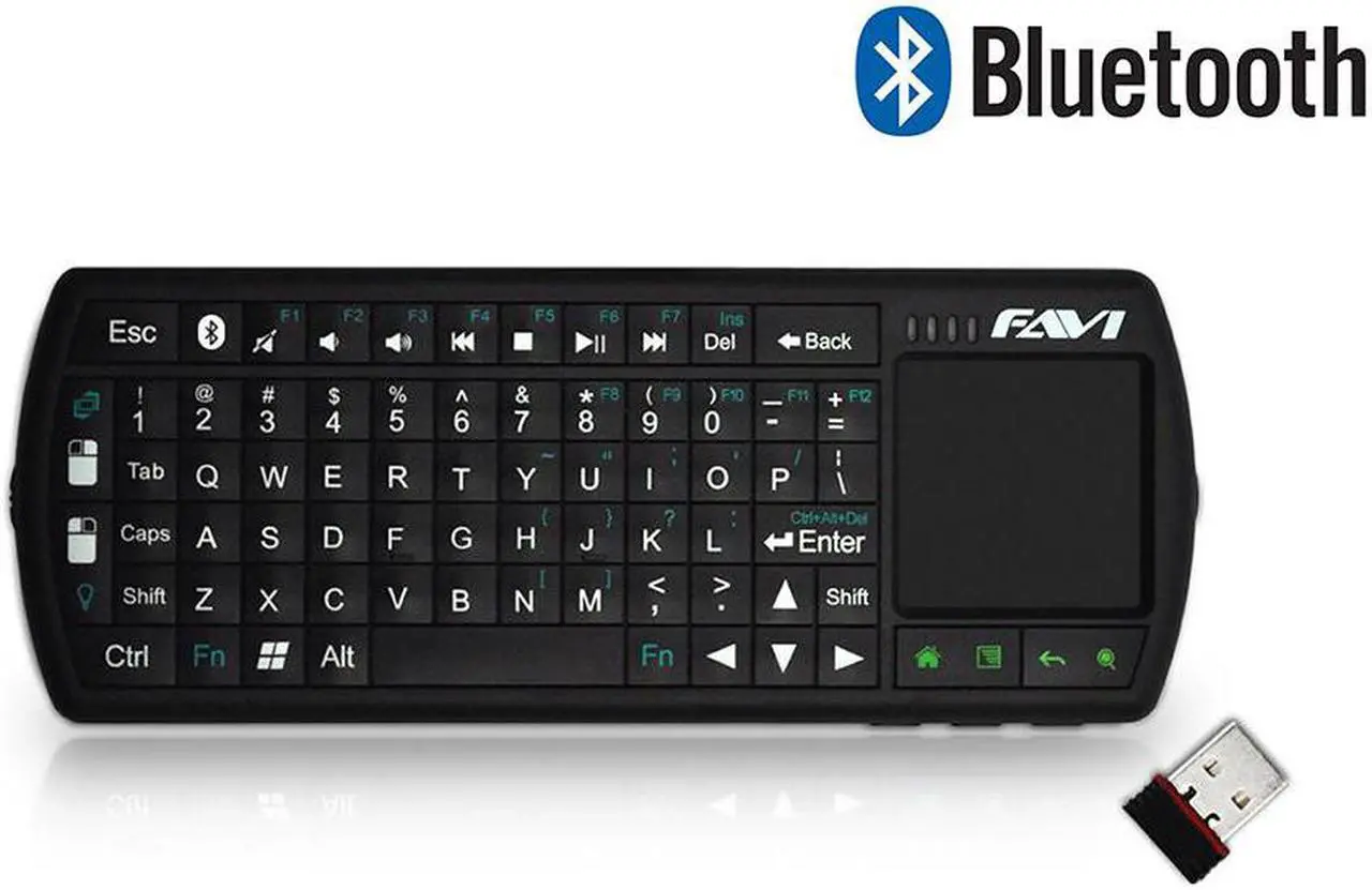 Main image of FAVI FE02BT-BL Bluetooth Backlit Mini Keyboard with Laser Pointer
