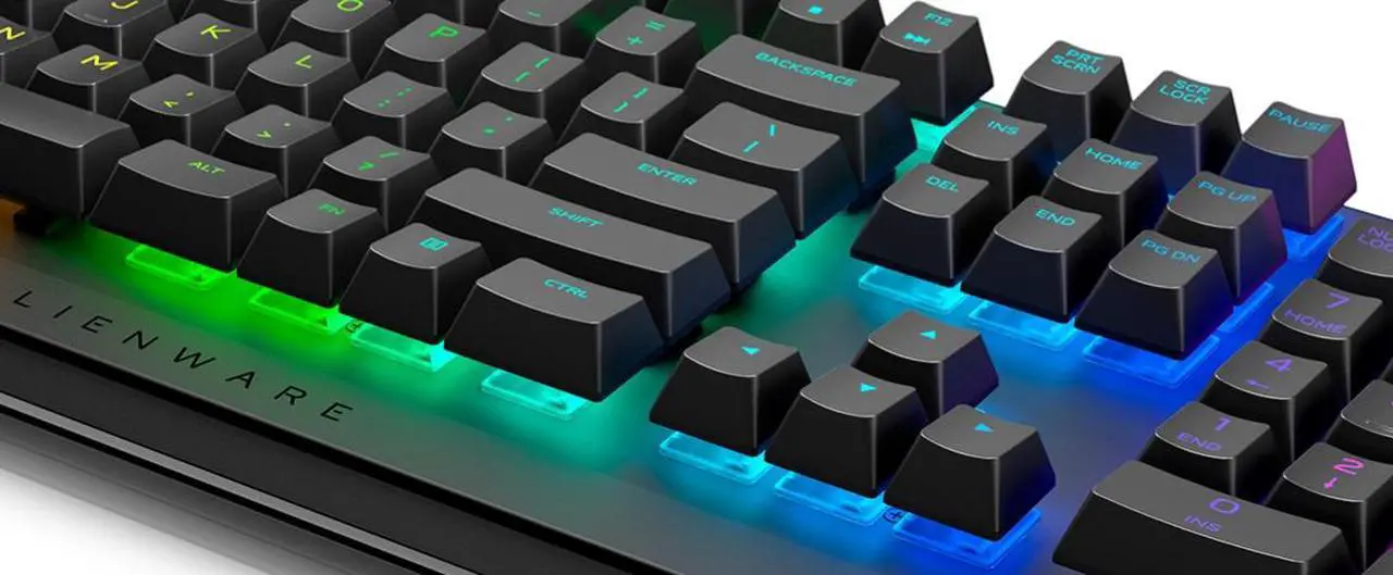 Alt view image 10 of 18 - Alienware Low-Profile RGB Gaming Keyboard AW410K: Alienfx Per Key RGB LED - Cherry MX Brown Switches