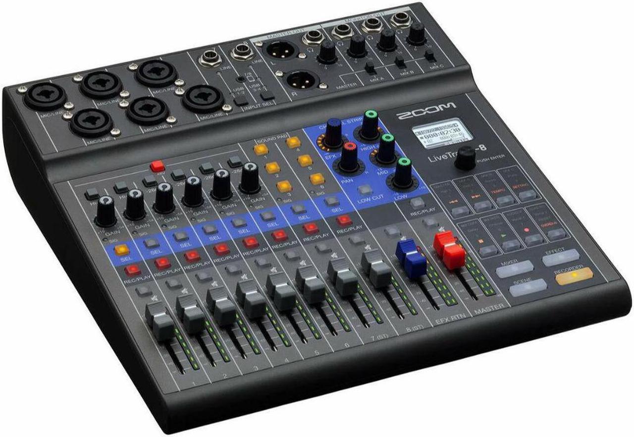 Alt view image 16 of 20 - Zoom LiveTrak L-8 Portable 8-Channel Digital Mixer and Multitrack Recorder