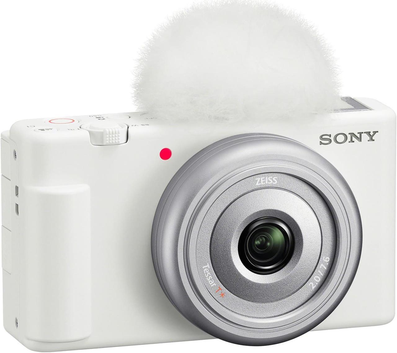 Alt view image 2 of 7 - Sony ZV-1F Vlog Camera (White) Bundle with Sony Vlogger Accessory Kit