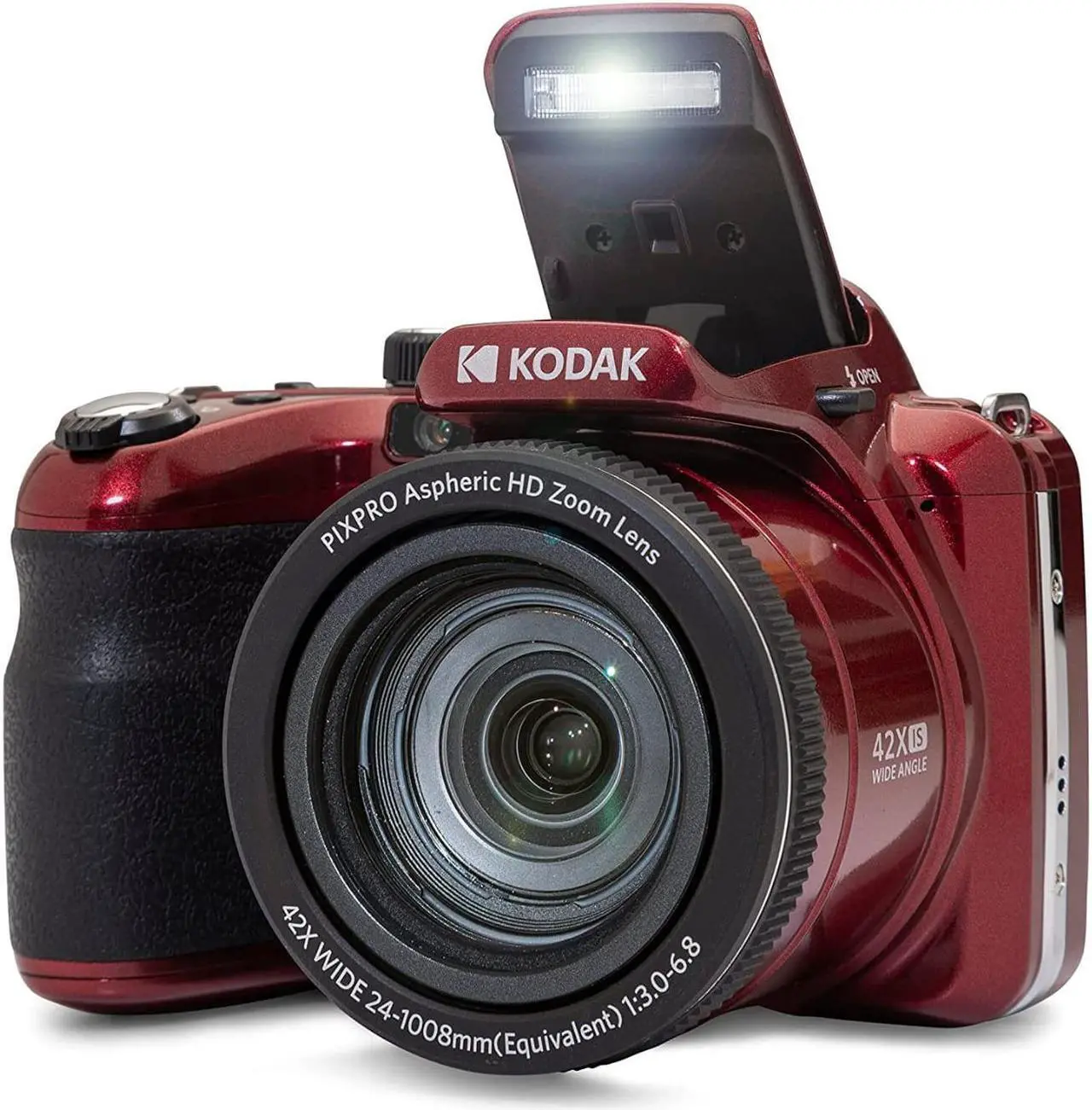 Alt view image 3 of 15 - Kodak PIXPRO AZ425 Astro Zoom 20MP Digital Camera with 42x Optical Zoom (Red)