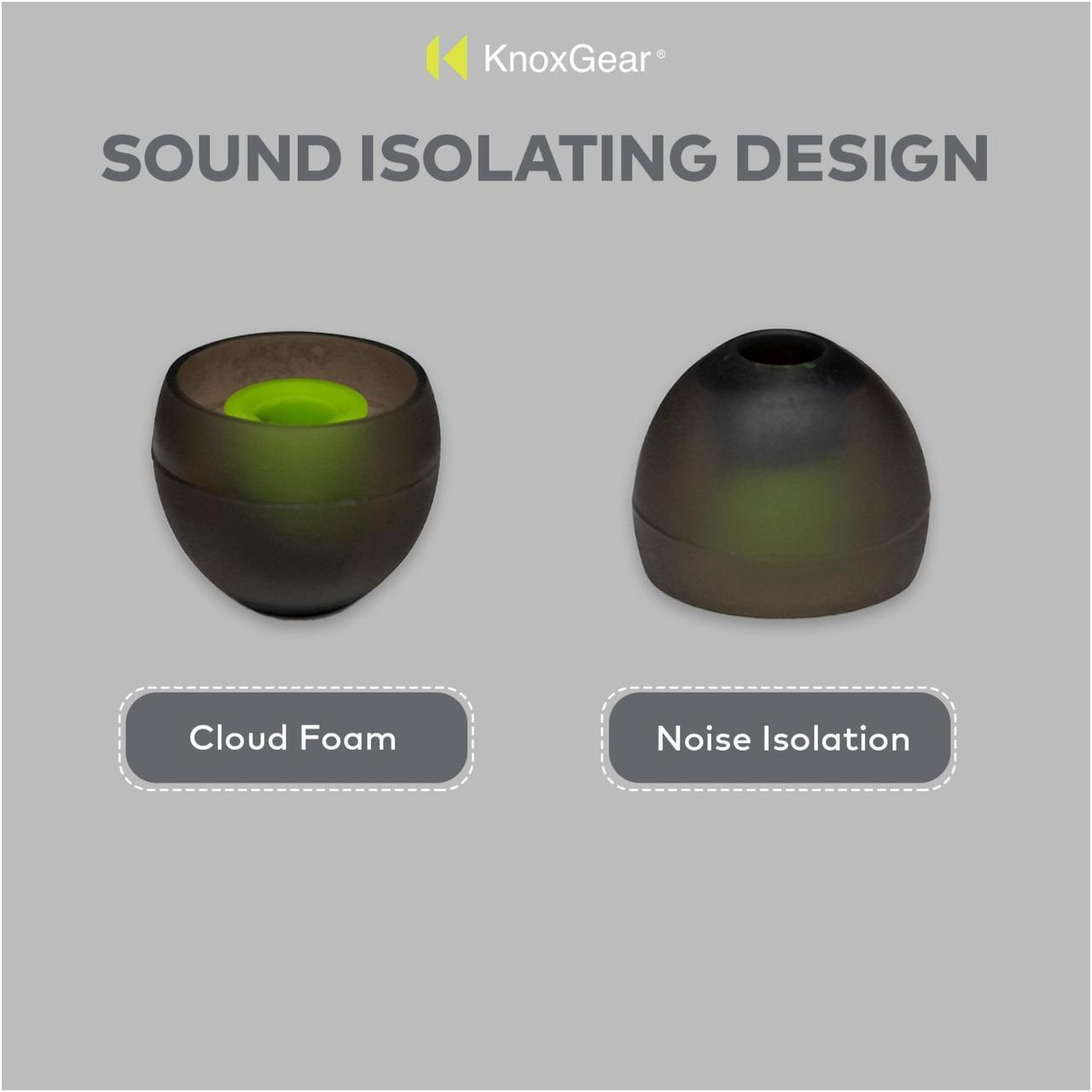 Alt view image 4 of 7 - Knox Gear Silicone Earbud Replacement Tips for In-Ear Headphones (Black, 6-pack)