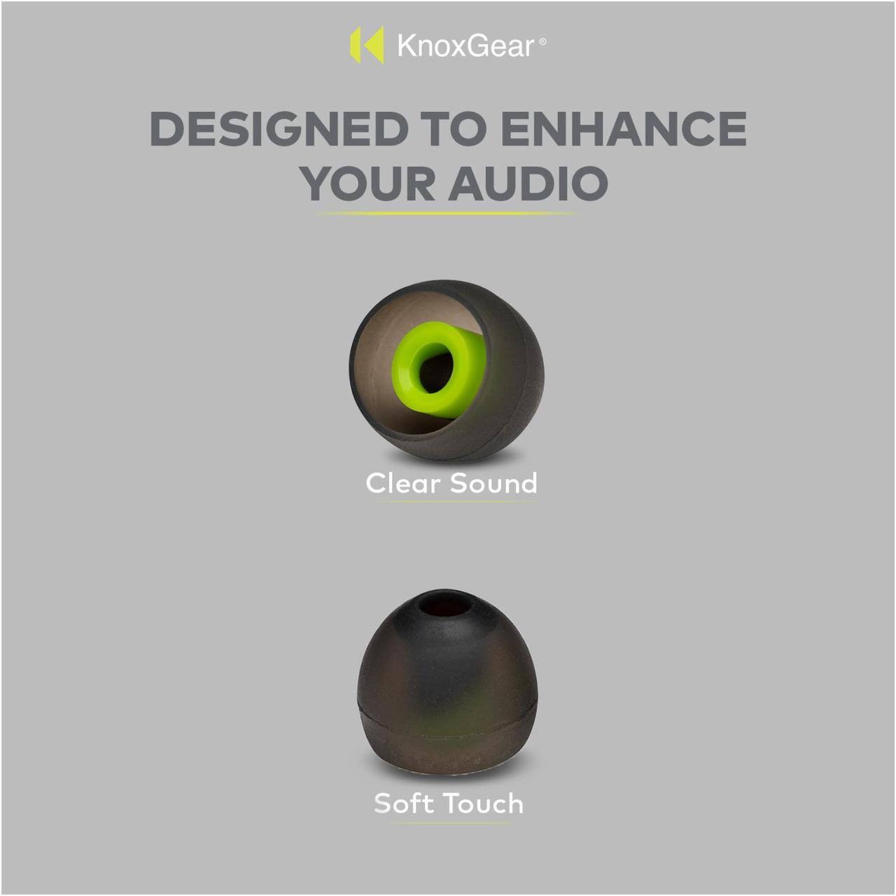 Alt view image 5 of 7 - Knox Gear Silicone Earbud Replacement Tips for In-Ear Headphones (Black, 6-pack)