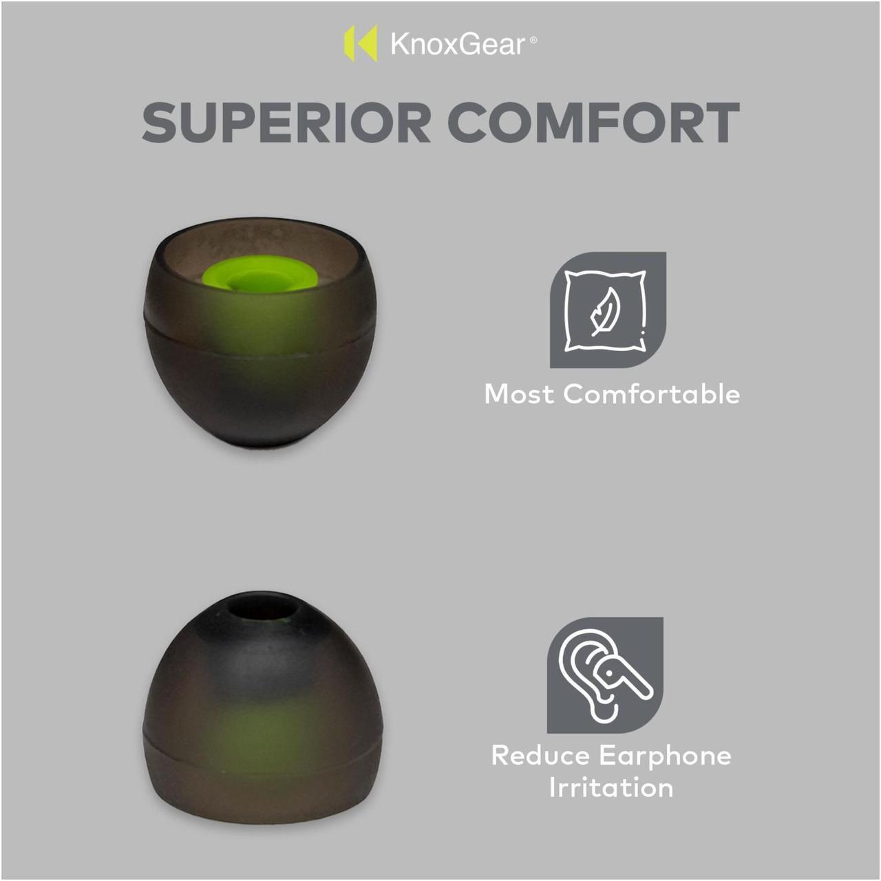 Alt view image 6 of 7 - Knox Gear Silicone Earbud Replacement Tips for In-Ear Headphones (Black, 6-pack)