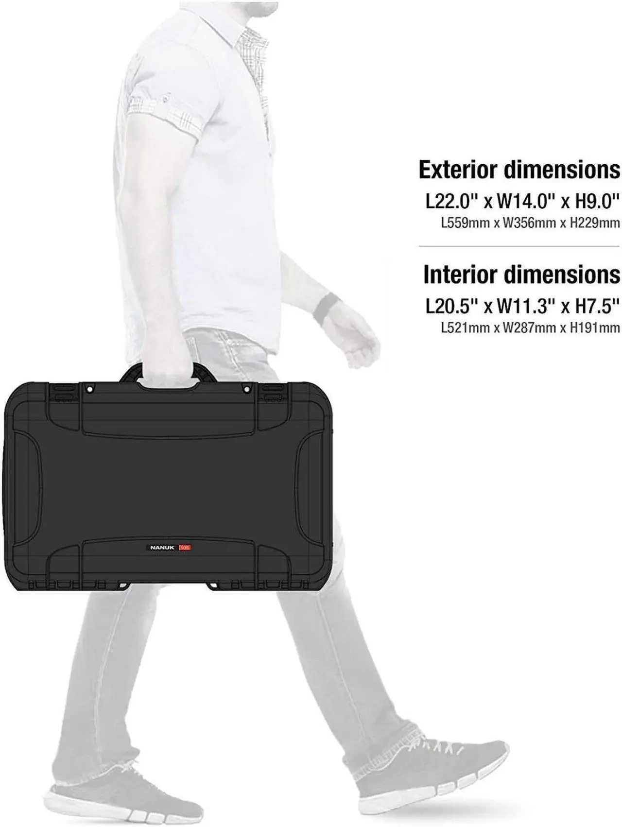 Alt view image 3 of 5 - Nanuk 935 Waterproof Carry-On Case with Lid Organizer and Foam Insert (Black)