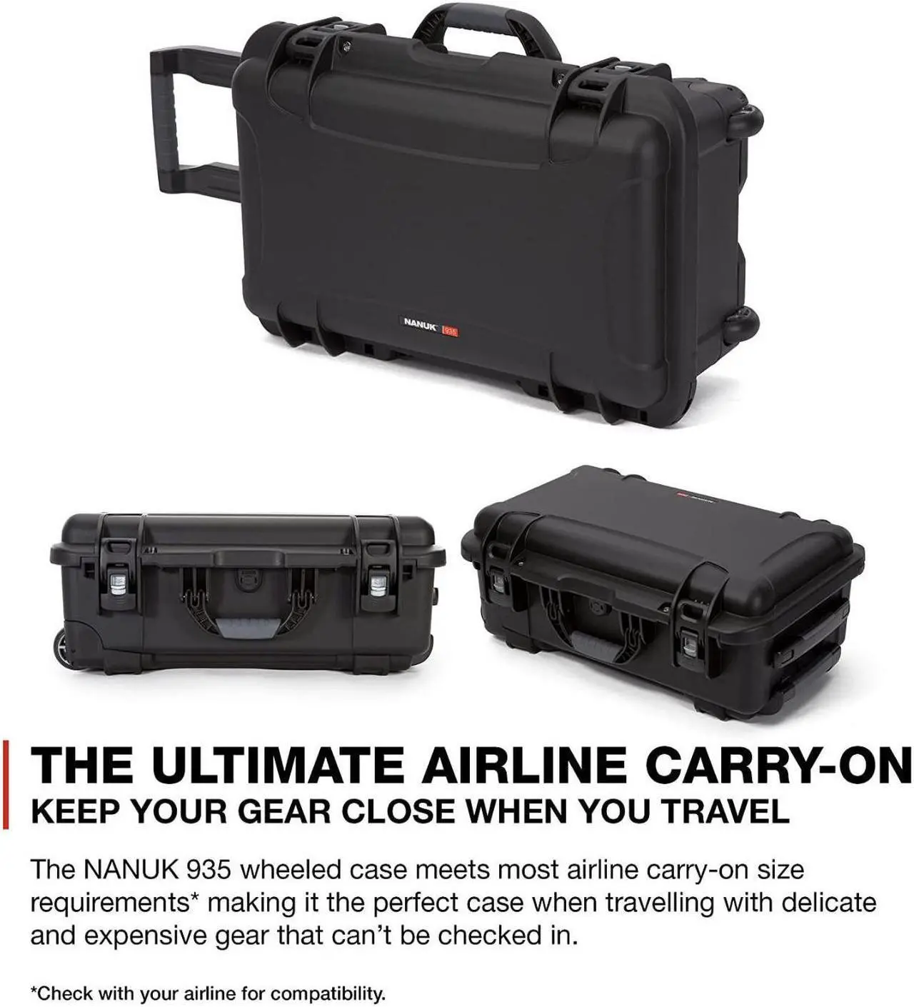Alt view image 2 of 5 - Nanuk 935 Waterproof Carry-On Case with Lid Organizer and Foam Insert (Black)