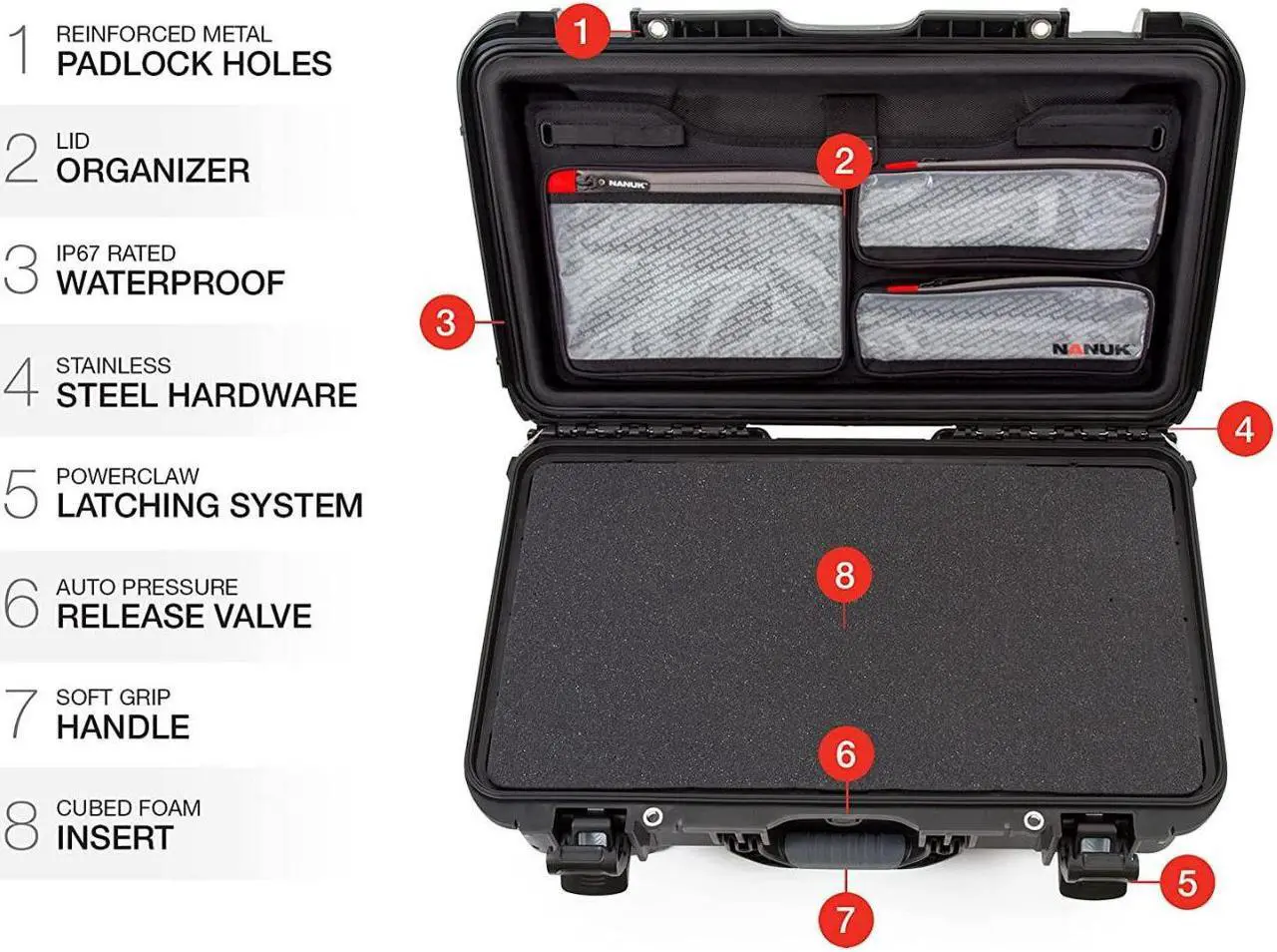 Alt view image 4 of 5 - Nanuk 935 Waterproof Carry-On Case with Lid Organizer and Foam Insert (Black)