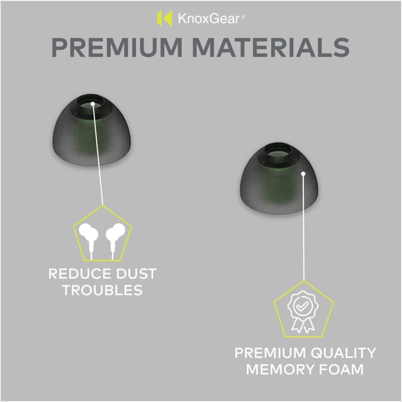 Alt view image 4 of 7 - Knox Gear Noise Isolating Memory Foam Tips & Silicone Earbuds (3 Pairs Each)