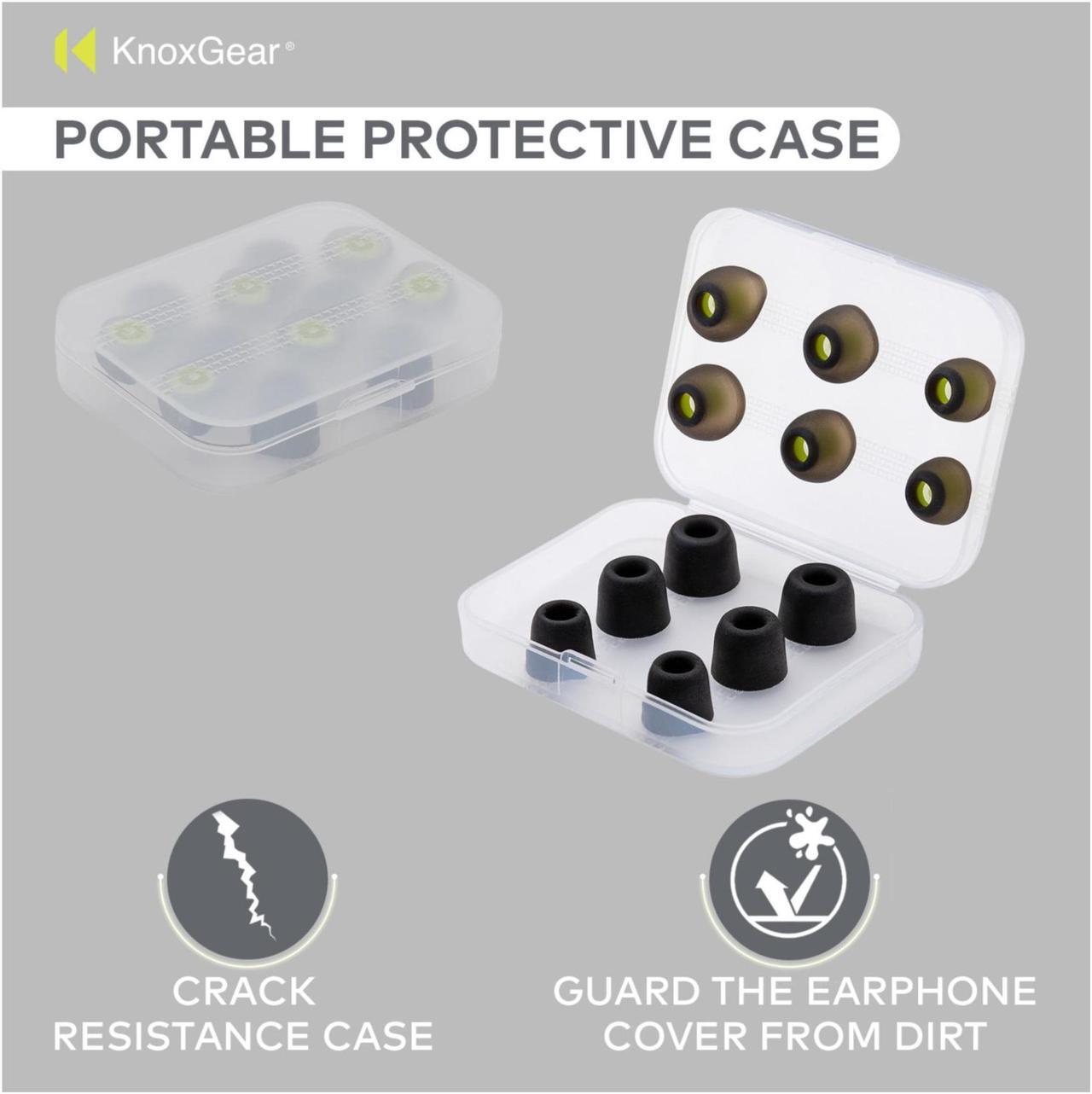 Alt view image 7 of 7 - Knox Gear Noise Isolating Memory Foam Tips & Silicone Earbuds (3 Pairs Each)