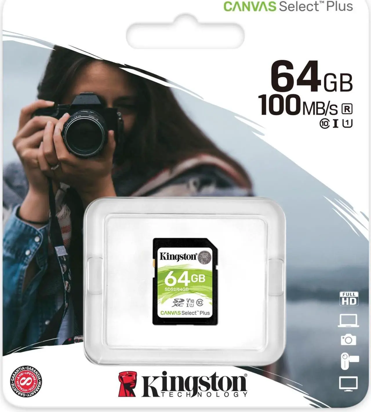 Alt view image 5 of 5 - Kingston 64GB SDHC Canvas Select Plus Memory Card (2-Pack) w/ Card Reader Bundle