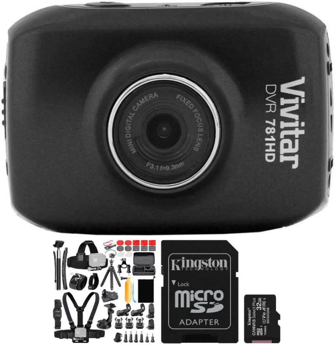 Main image of Vivitar DVR781HD HD Action Cam with LCD Rear Screen and Waterproof Case Bundle