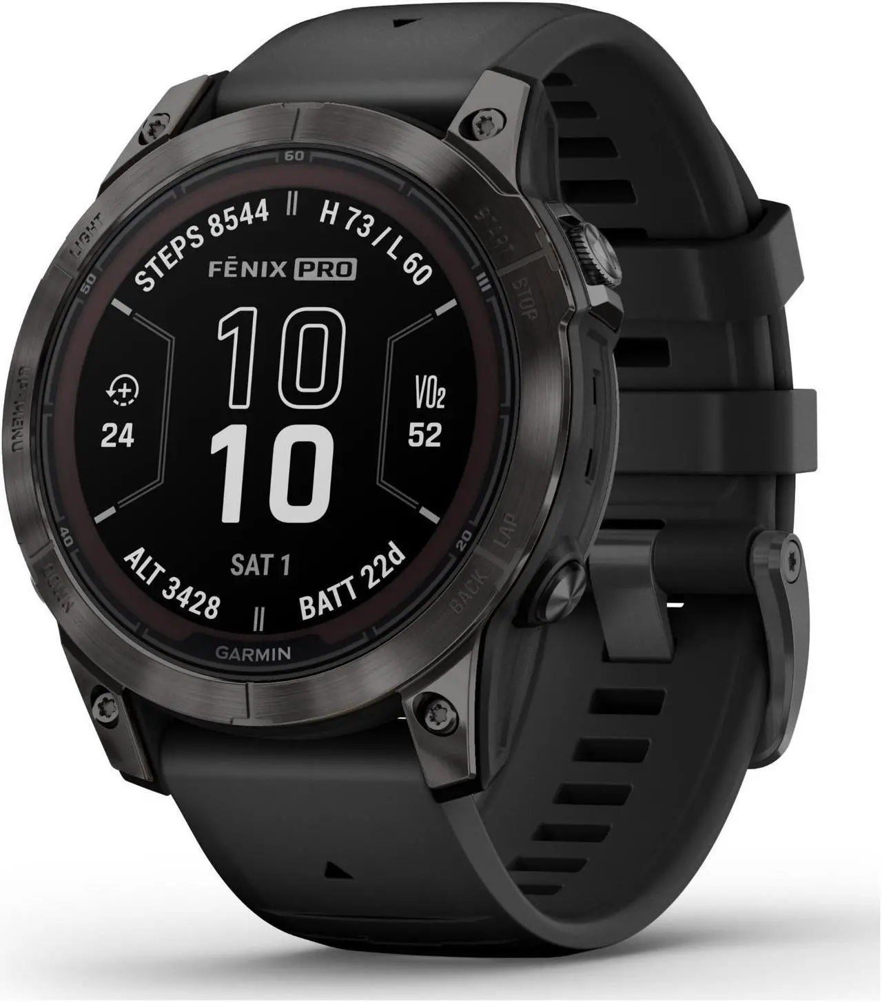 Alt view image 6 of 17 - Garmin fenix 7 Pro – Sapphire Solar Edition, Carbon Gray DLC Titanium with Black Band | Solar Charging GPS Smart Watch 010-02777-10