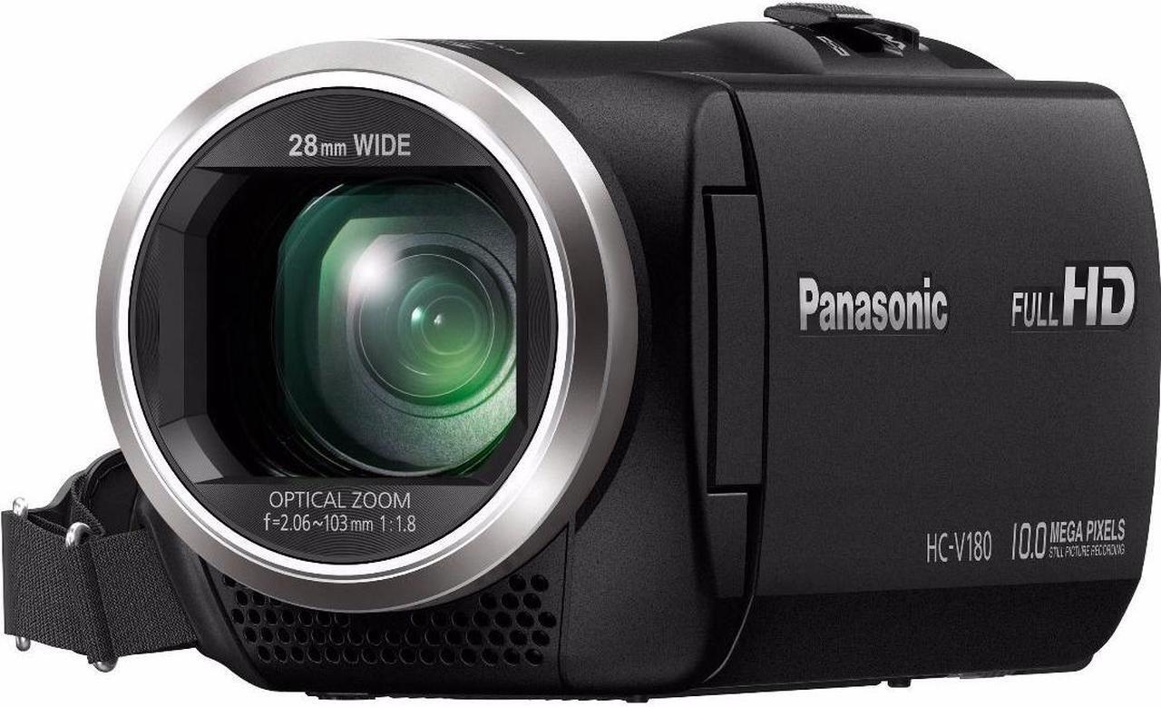 Alt view image 6 of 7 - Panasonic V180 Full HD 1080p Camcorder with Battery Charger Travel Pack