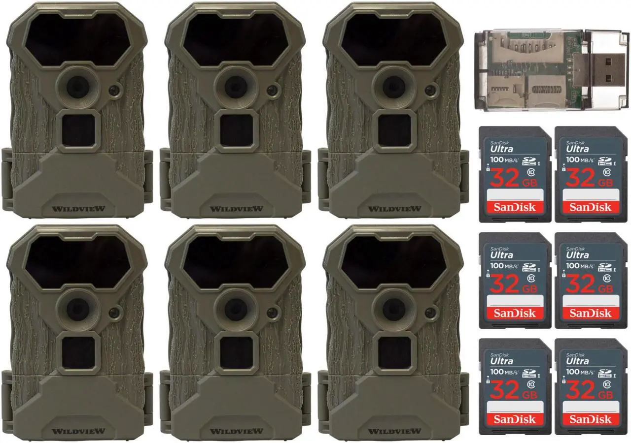 Main image of Stealth Cam Wildview 14MP Trail Camera with 32GB Memory Card Bundle (6-Pack)