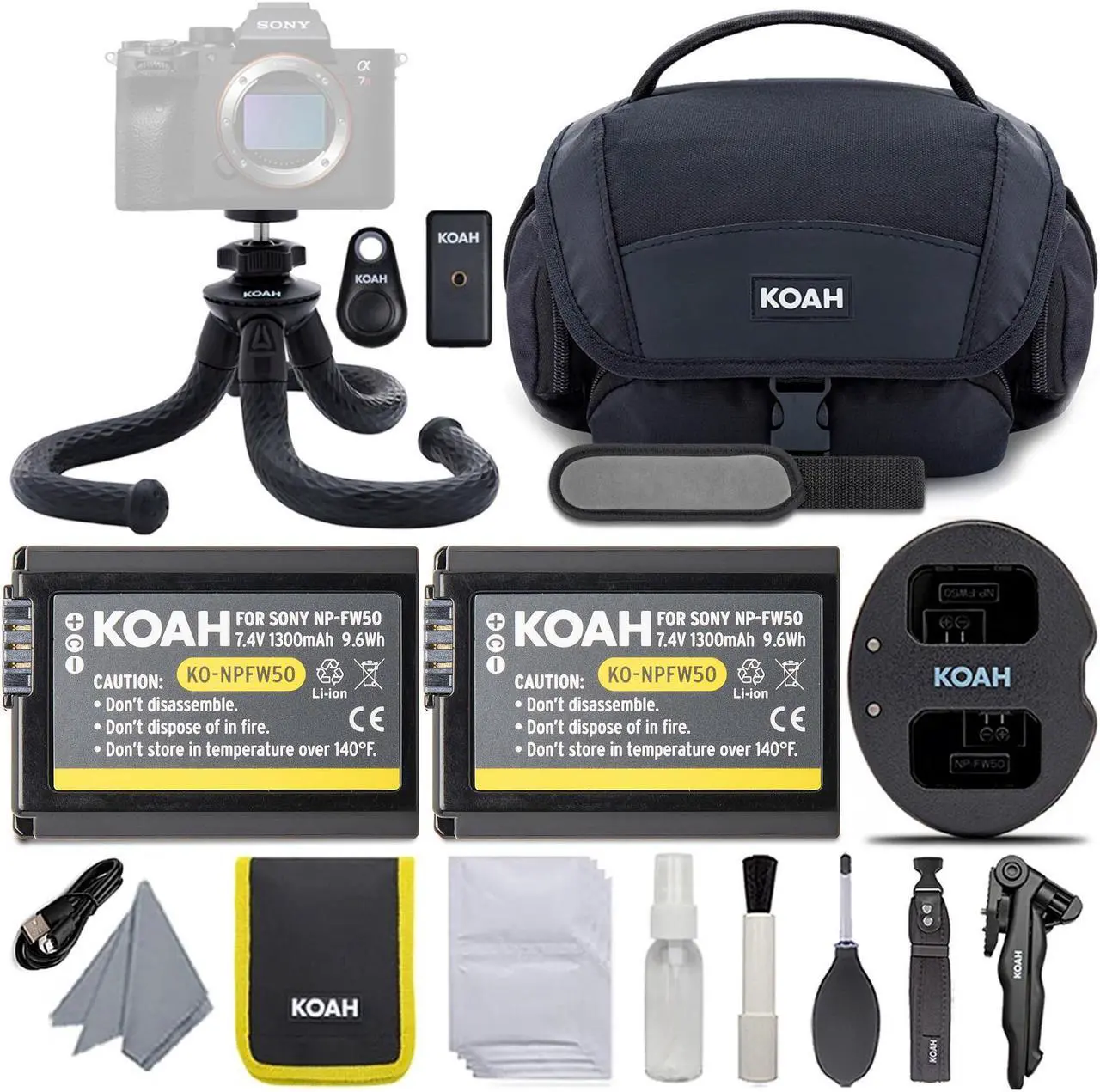 Main image of Koah PRO Accessory Kit for Sony Alpha a6000/ a6100/ a6400 Mirrorless Camera