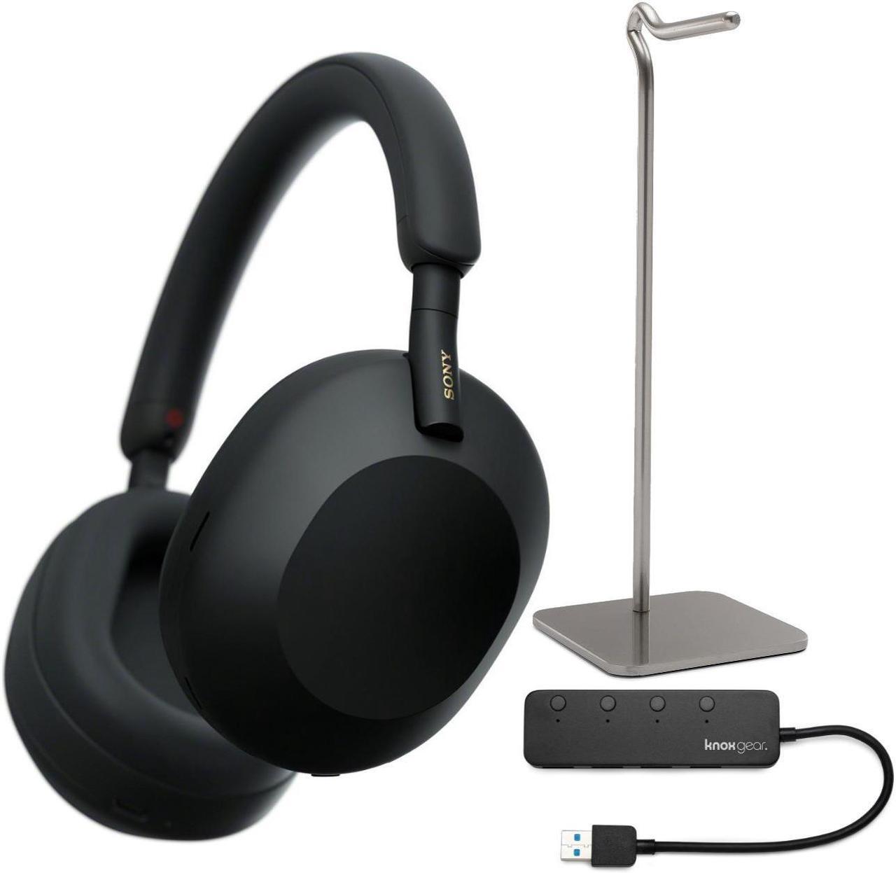Alt view image 2 of 7 - Sony WH-1000XM5 Wireless Noise Canceling Over-Ear Headphones (Black) Bundle