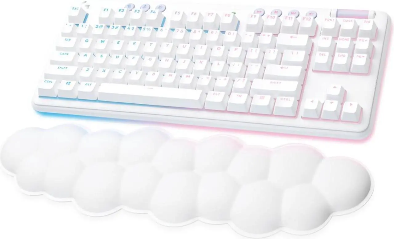 Alt view image 2 of 7 - Logitech G735 Wireless Gaming BT Headset w. LIGHTSYNC RGB + G705 Gaming Mouse + G715 Wireless Tactical Gaming Keyboard (White Mist)