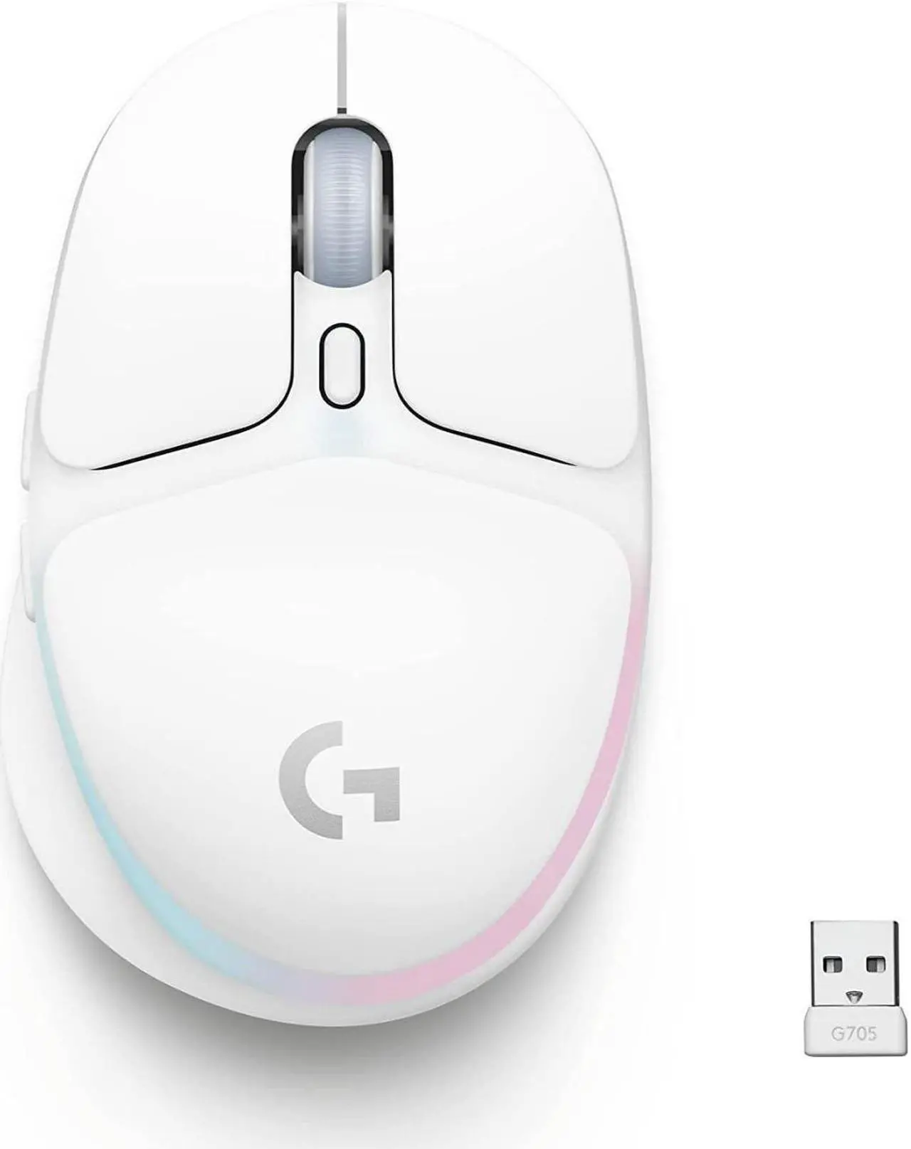 Alt view image 3 of 7 - Logitech G735 Wireless Gaming BT Headset w. LIGHTSYNC RGB + G705 Gaming Mouse + G715 Wireless Tactical Gaming Keyboard (White Mist)