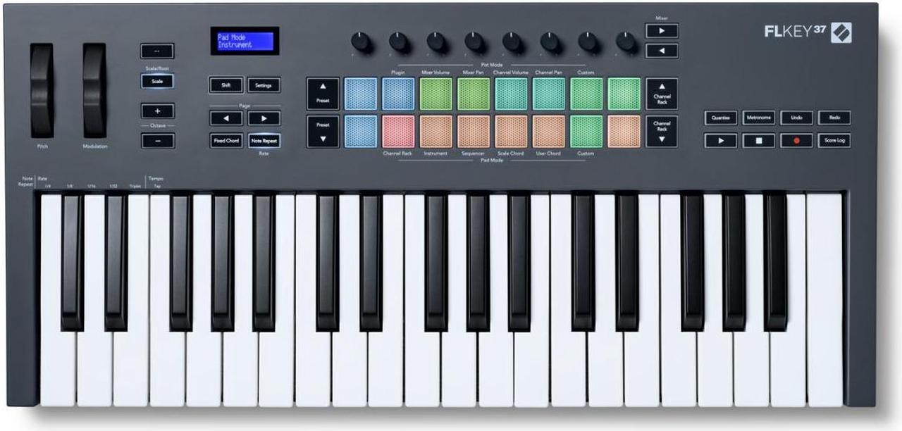 Alt view image 2 of 7 - Novation FLkey 37 37-Key MIDI Keyboard Controller with Sustain Pedal and USB Hub