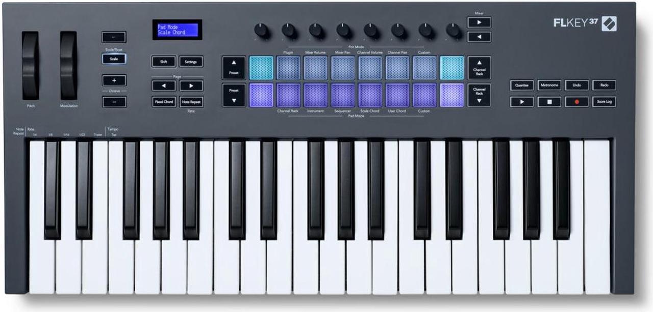 Alt view image 5 of 7 - Novation FLkey 37 37-Key MIDI Keyboard Controller with Sustain Pedal and USB Hub