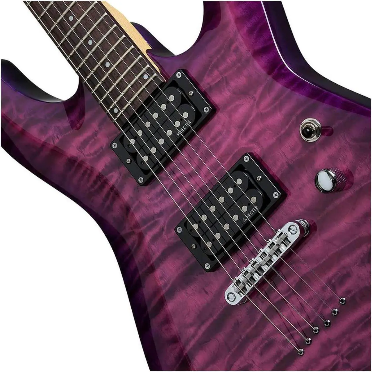 Alt view image 9 of 12 - Schecter C-6 Plus 6-String Solid-Body Electric Guitar, Electric Magenta #445