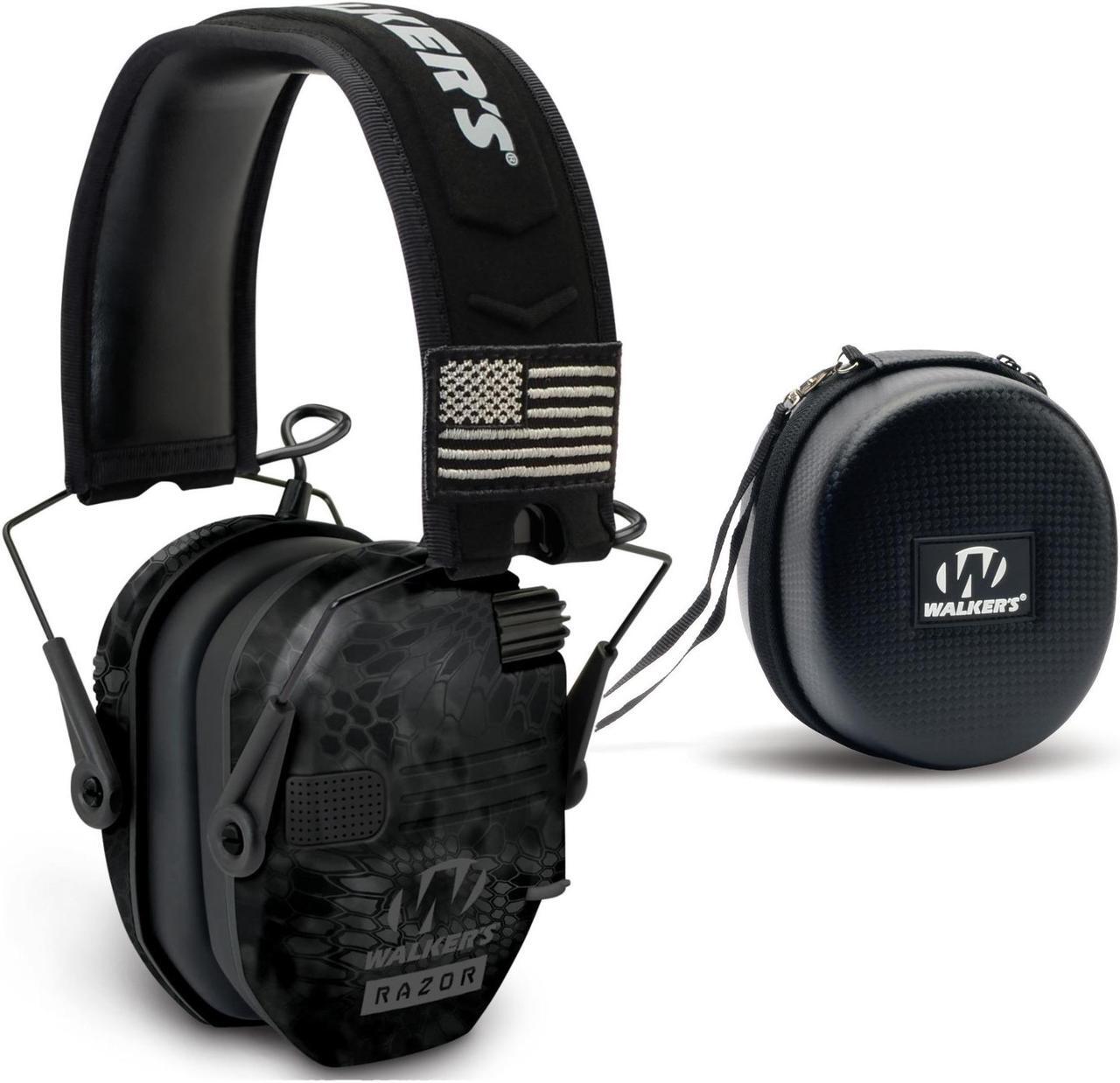 Main image of Walkers Razor Slim Electronic Shooting Hearing Protection Muff (Camo) w/Case