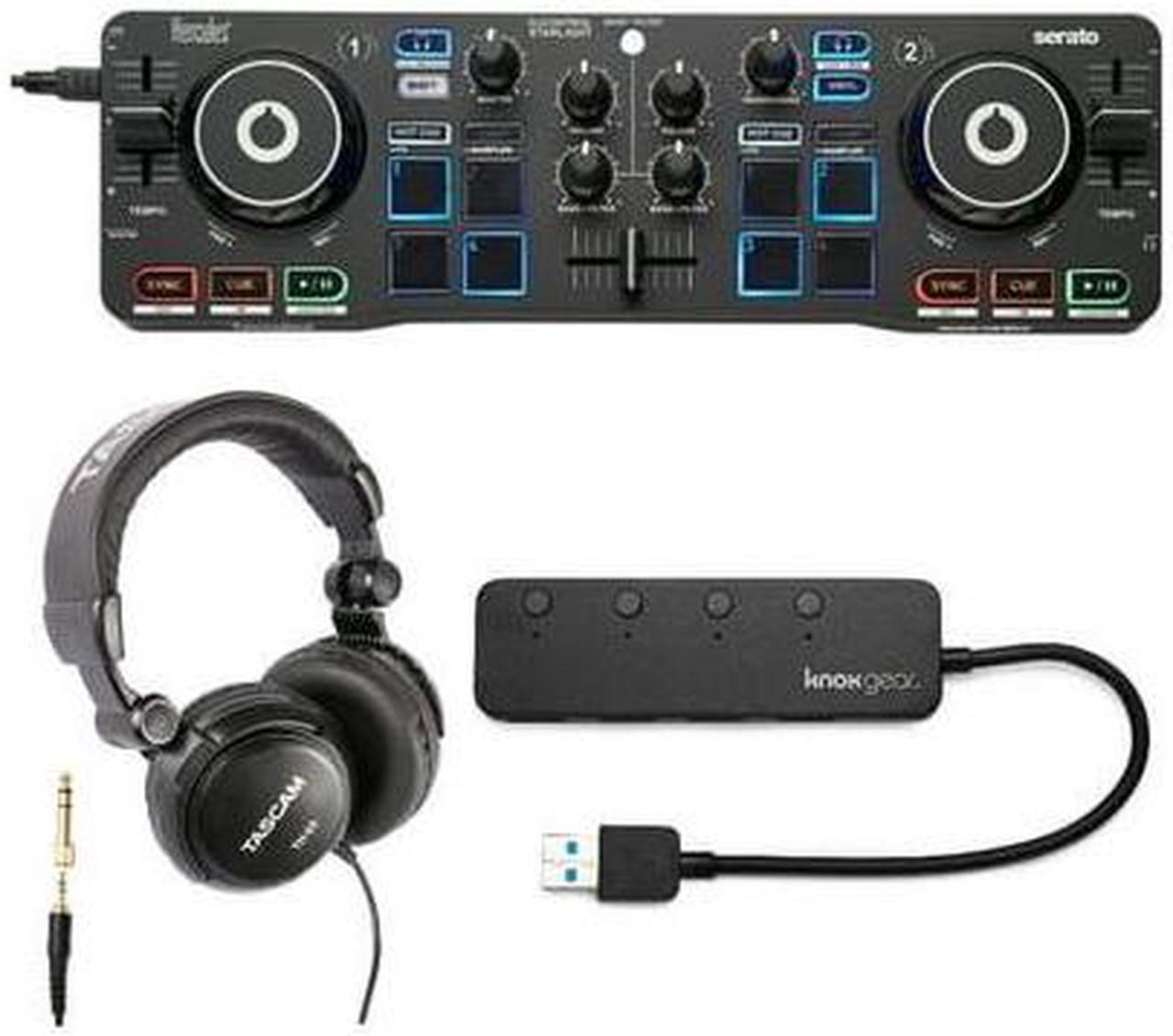 Alt view image 8 of 8 - Hercules DJControl Starlight Pocket USB DJ Controller with Headphones & USB Hub