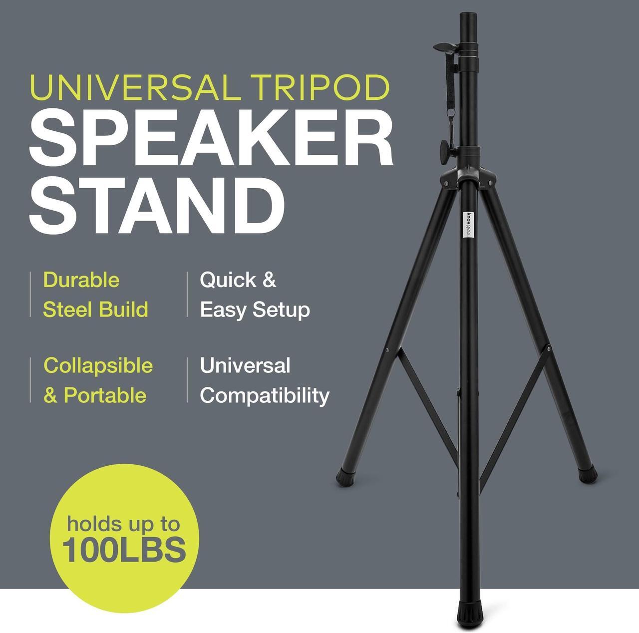 Alt view image 3 of 7 - Knox Gear Adjustable Tripod Speaker Stand Bundle