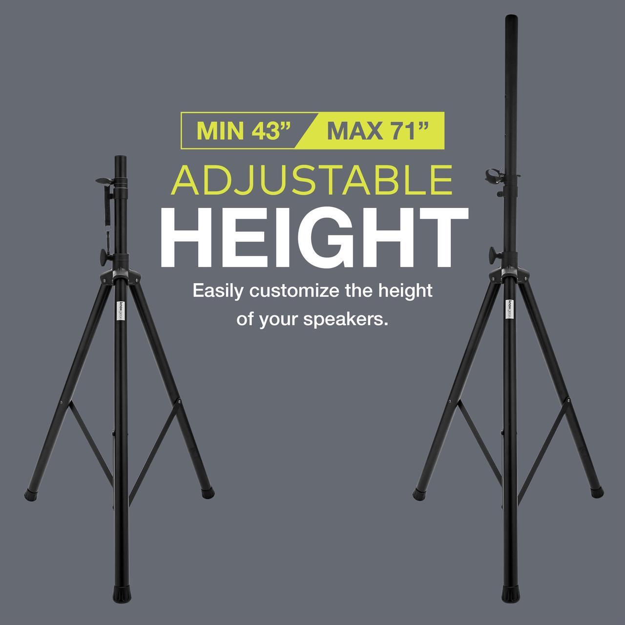 Alt view image 4 of 7 - Knox Gear Adjustable Tripod Speaker Stand Bundle