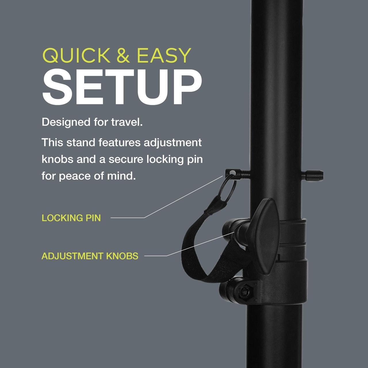 Alt view image 5 of 7 - Knox Gear Adjustable Tripod Speaker Stand Bundle